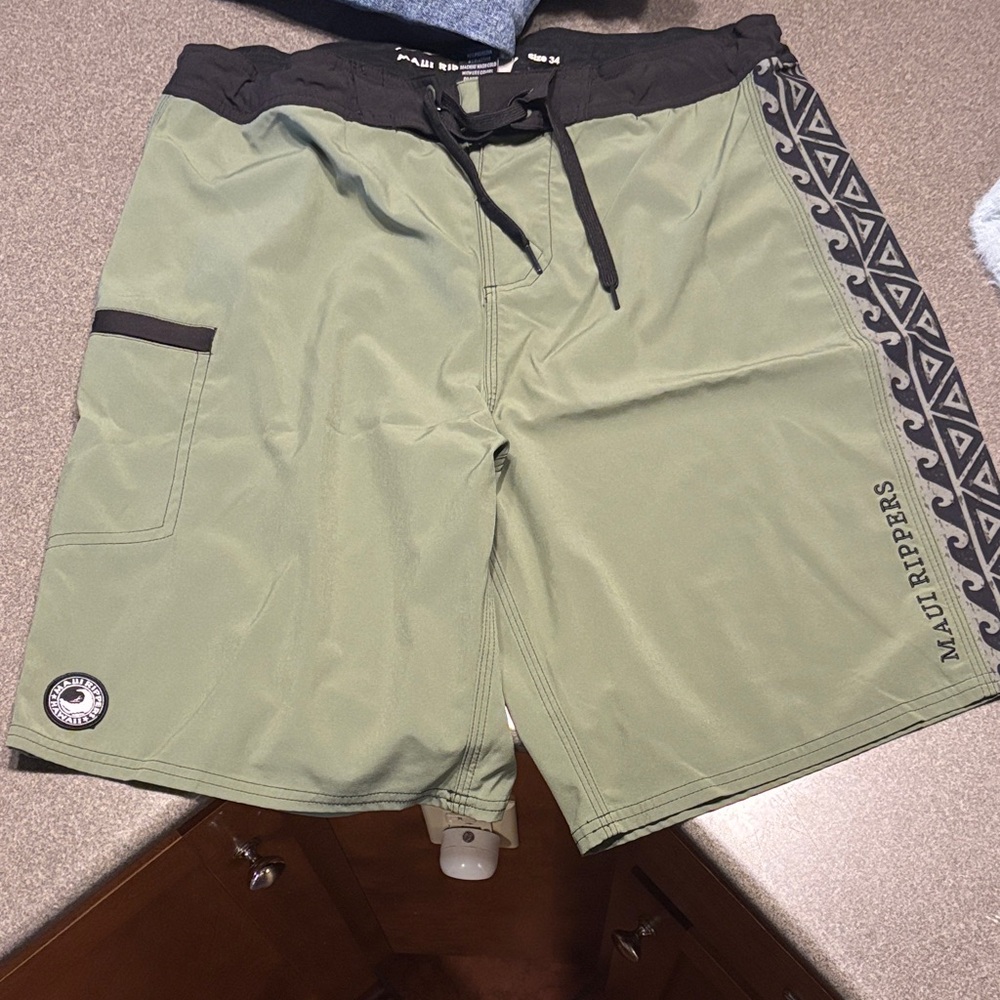 Nalu Rippers Olive Green Men's Board Shorts